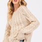 SAGE + FIG Cable-Knit Long Sleeve Sweater