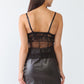 FASHION4YOU Sheer Mesh Lace Push-Up Bustier