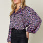 Double Take Full Size Printed Long Sleeve Blouse