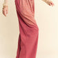 Davi & Dani Rhinestone Drawstring Wide Leg Pants