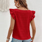 Ruffled Square Neck Cap Sleeve Blouse