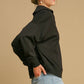 Umgee Johnny Collar Dropped Shoulder Sweatshirt