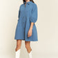 Washed denim style dress