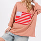 SAGE + FIG Full Size American Flag Patch Drop Shoulder T-Shirt