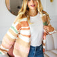 Haptics Full Size Button Down Striped Sweater Cardigan