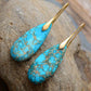 Handmade Teardrop Shape Natural Stone Dangle Earrings