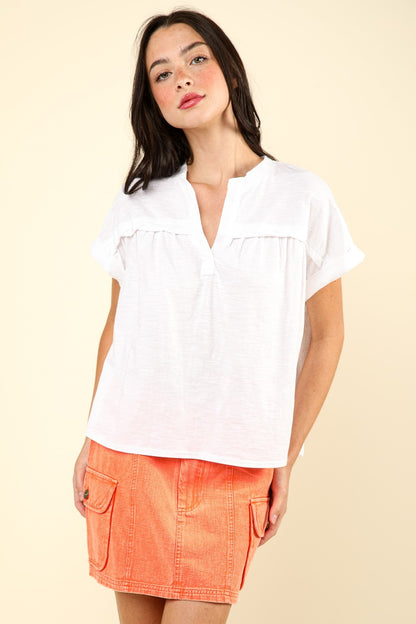 VERY J Nochted Short Sleeve Washed T-Shirt