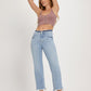 RISEN Full Size High Rise Raw Edge Crop Jeans