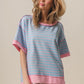 BiBi Exposed Seam Stripe Contrast T-Shirt