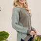 Celeste Full Size High-Low Contrast Round Neck Sweatshirt