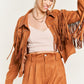 Suede studded fringe jacket PLUS JJO5009P