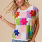 BiBi Flower Patch Checkered Sweater Vest