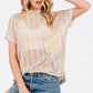 Ces Femme See Through Crochet Mock Neck Cover Up