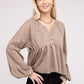 V Neck Frilled Peplum Top