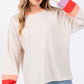 SAGE + FIG Color Block Waffle Knit T-Shirt