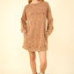 VERY J Mineral Washed Oversized Sweatshirt Mini Dress