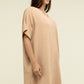 Woven Airflow V Neck T-Shirt Dress with Pockets