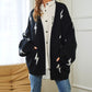 Lightning Bolt Oversized Open Sweater Cardigan