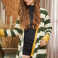 Open Front Striped Draped Cardigan