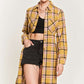 Plaid Print Collar Long Shirt Dress Plus