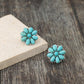 Alloy Turquoise Flower Stud Earrings