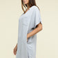 Woven Airflow V Neck T-Shirt Dress with Pockets