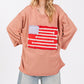 SAGE + FIG Full Size American Flag Patch Drop Shoulder T-Shirt