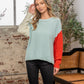 Sew In Love Full Size Color Block Drop Shoulder Sweater