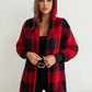 Plaid Long Sleeve Hooded Coat