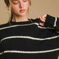 Umgee Wool Blend Striped Round Neck Sweater