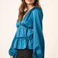 Mittoshop Satin V Neck Ruffled Tier Blouse