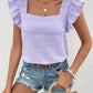 Ruffled Square Neck Cap Sleeve Blouse