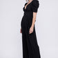 V Neck Puff Sleevw Jumpsuit