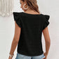 Ruffled Square Neck Cap Sleeve Blouse