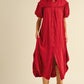 Annie Wear Mineral Washed Button Down Puff Sleeve Shirt Dress