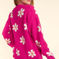 Haptics Full Size Daisy Floral Button Down Long Sleeve Cardigan