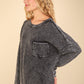 VERY J Mineral Washed Exposed Seam Sweater