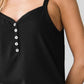 Heimish Full Size Quarter Button Ribbed Cami