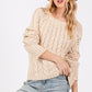 SAGE + FIG Cable-Knit Long Sleeve Sweater