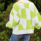 Multi Geo Checker Pullover Knit Sweater Top