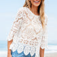 Women Bohemian Lace Crochet Half Sleeve Blouse