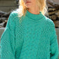 POL Mock Neck Cable Knit Sweater