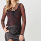 HERA COLLECTION Abstract Mesh Lace-Up Long Sleeve Bodysuit