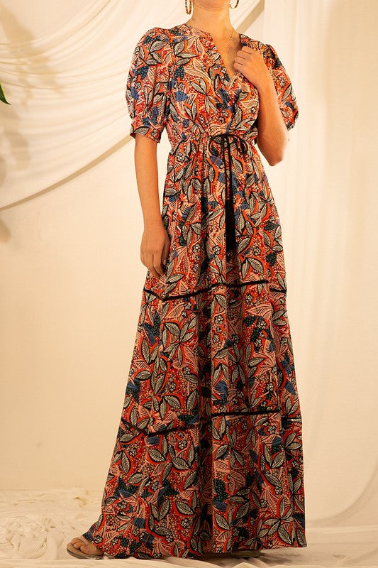 Printed Tassel Maxi Dress