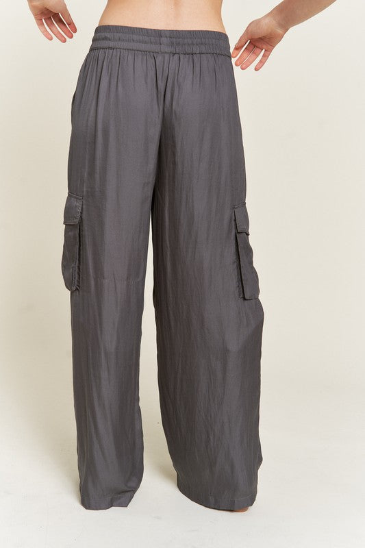 Satin Cargo Pants