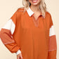 Haptics Color Block Exposed Seam Long Sleeve Top