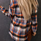 Multicolor Plaid Button Down Ruffled Shirt Jacket