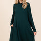 Mittoshop Mock Neck Long Sleeve Dress with Pockets