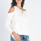 UNIQ Cold Shoulder Long Sleeve Knit Top