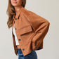 HYFVE Suede Button Down Cropped Jacket